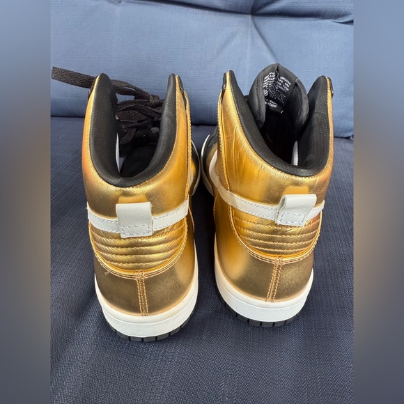 nike dunk high premium metallic gold